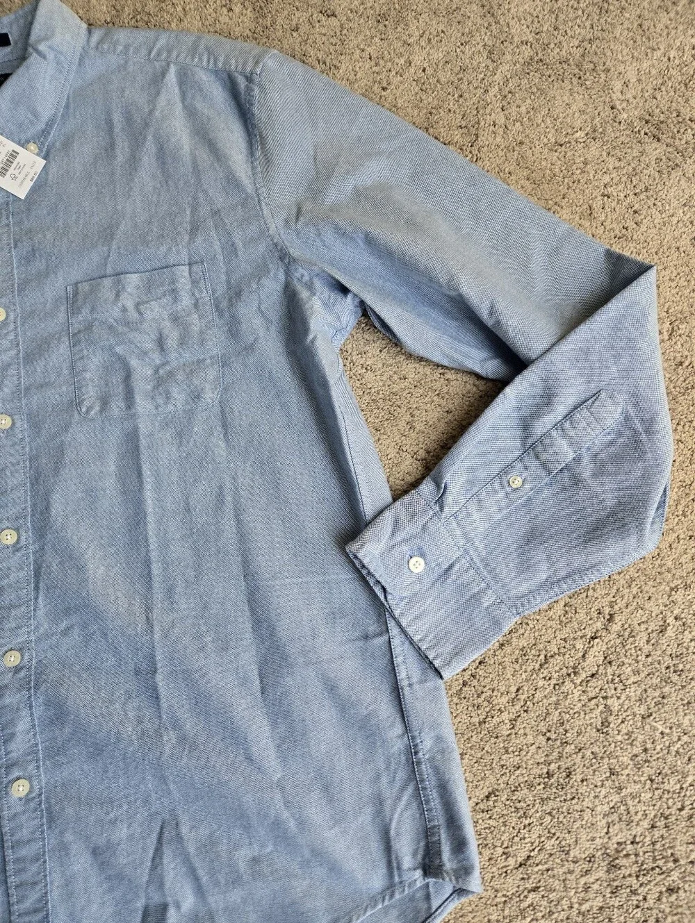 J.Crew Light Blue Men’s Button-Down Fkex Oxford Shirt Slim XL